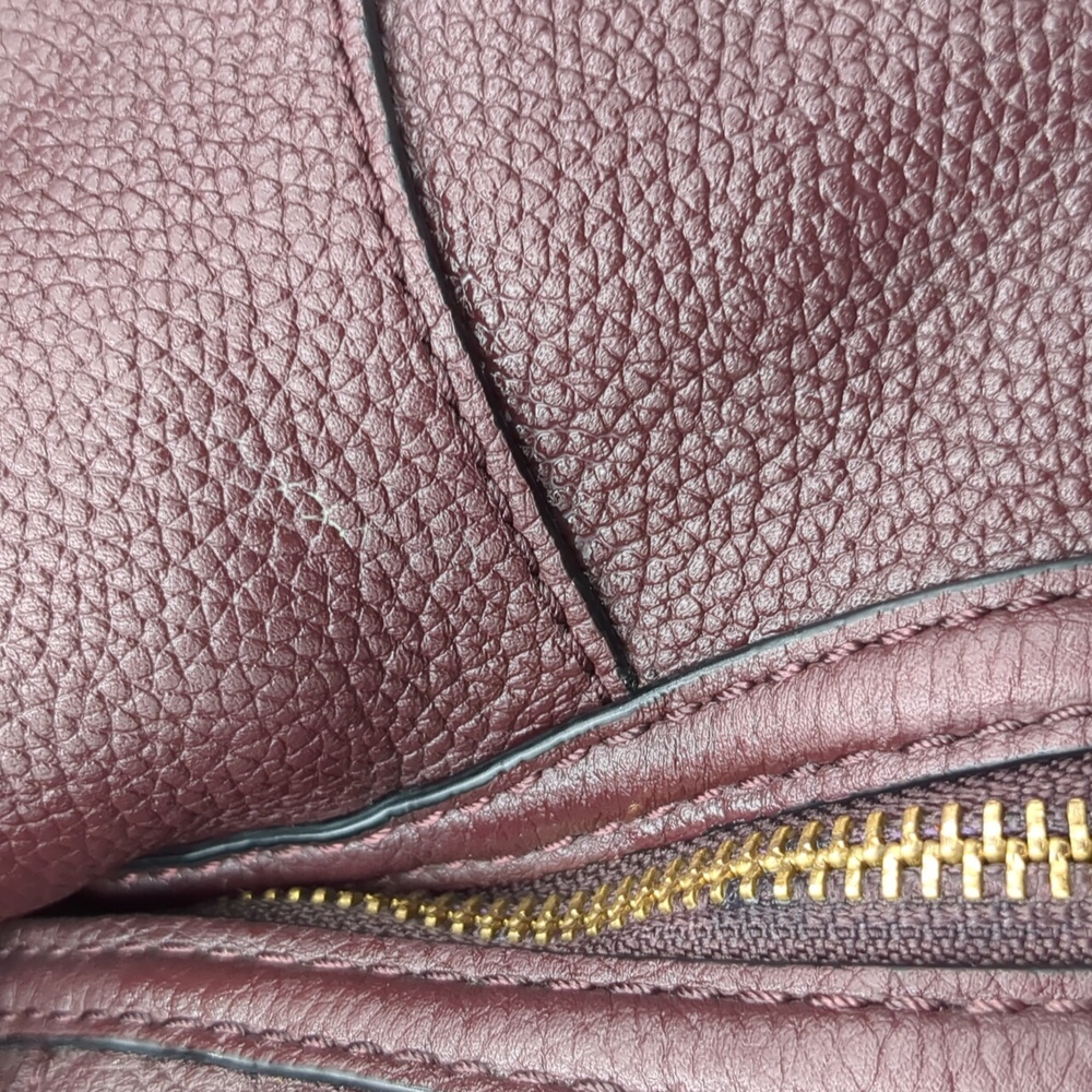 Coach Deep Burgundy Edie Leather Bag - Picture 7 of 16